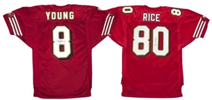 Steve Young and Jerry Rice San Francisco 49ers Signed Home Jerseys 